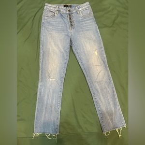 Kut from the Kloth Jeans Women SZ 6 Cropped Button Fly 28x26 Straight Mid Rise